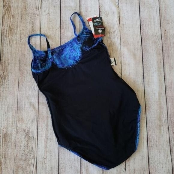 Speedo Tropical Print One-Piece Swimsuit UV50+ Sun Protection - Picture 6 of 9